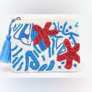 America & Beyond beaded clutch
